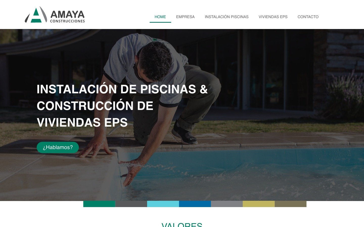 Captura del sitio de Amaya Construcciones desarrollado por MSA Projects