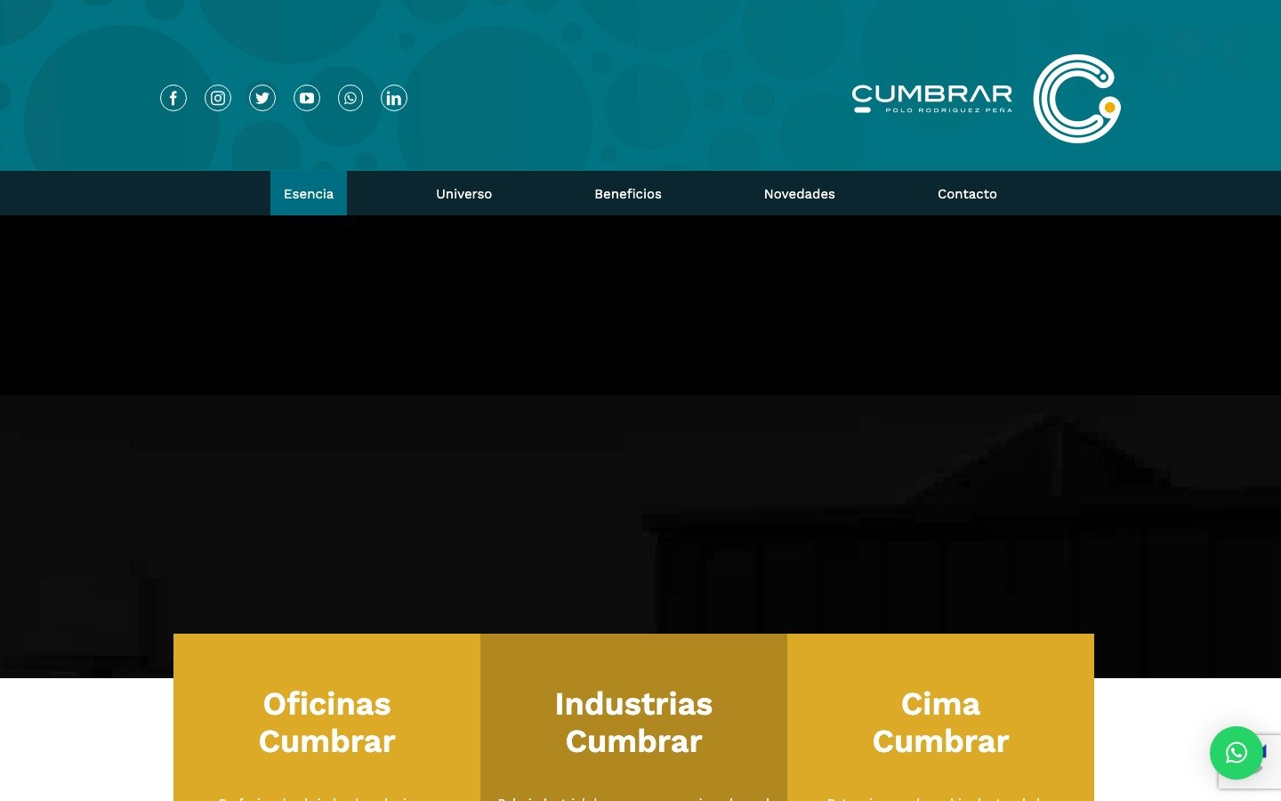Captura del sitio de Cumbrar desarrollado por MSA Projects