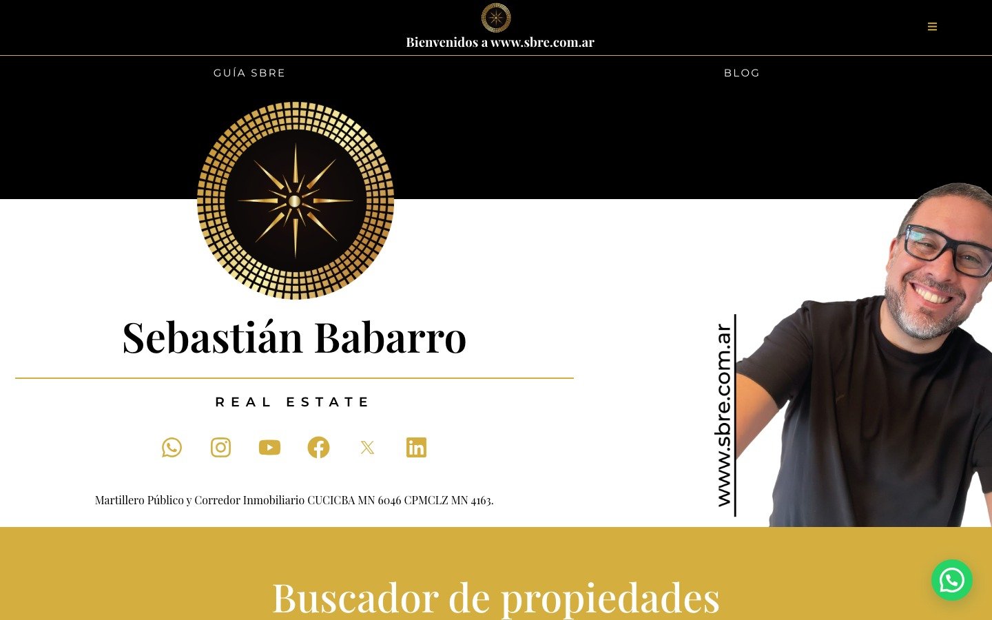 Captura del sitio de Sebastián Babarro desarrollado por MSA Projects